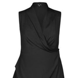 City Chic Cross Over Top Wrap Dress Sleeveless Size S (16)